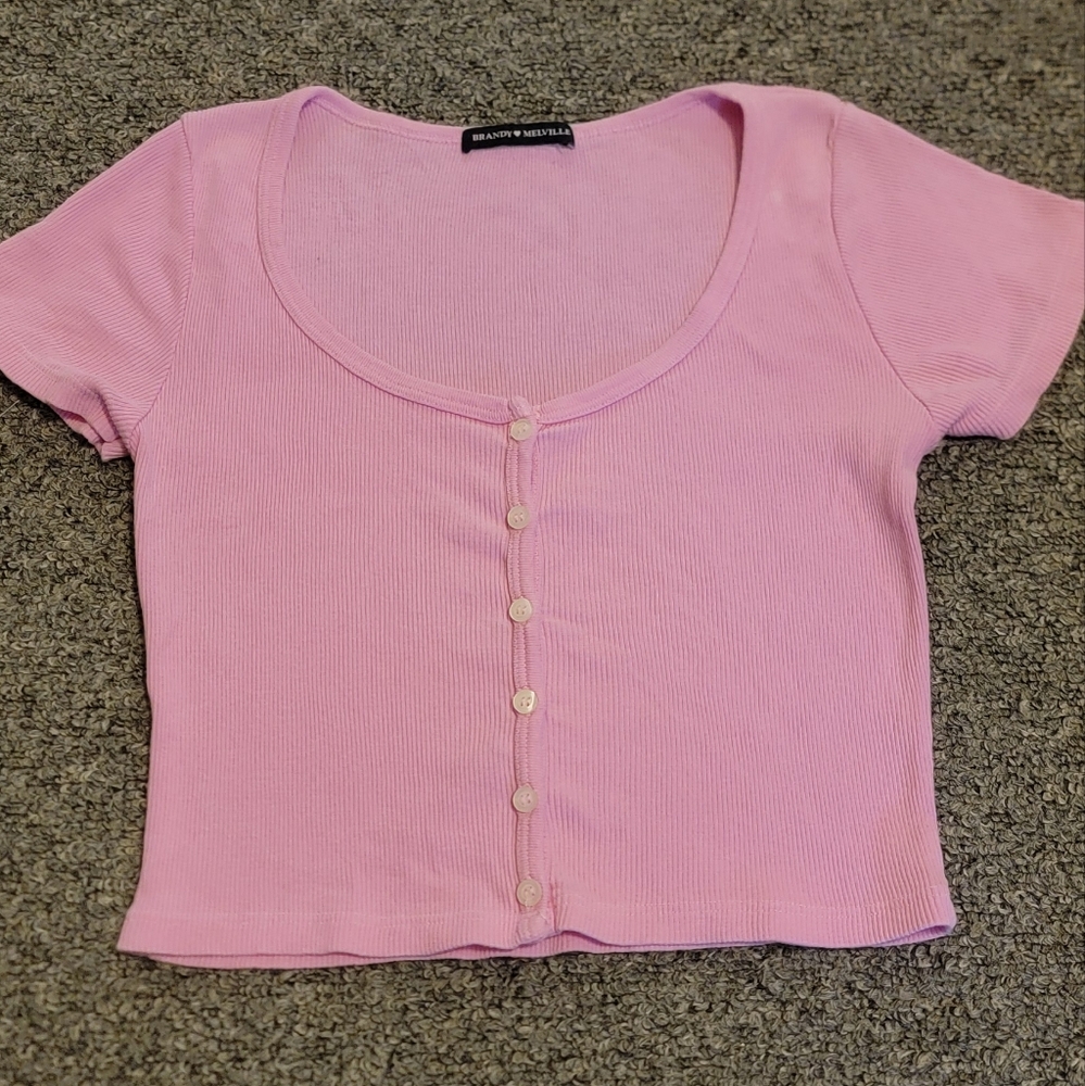 Brandy MELVILLE pink T-SHIRT Size XS